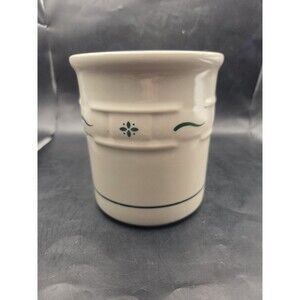Longaberger Pottery Woven Traditions Green One Quart Utensil Pickling Crock